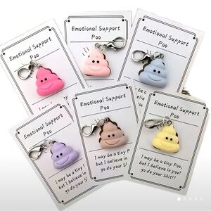 Emotional Support Poo Keychain Set - Multicolor